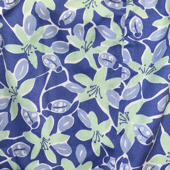 Lilly Pulitzer Vintage Purple & Green Floral Ladybug Print Scalloped Skirt - 12 - Picture 10 of 10